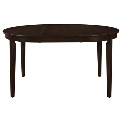 Oval Extendable Dining Set in Cappuccino Wood for Dining Room