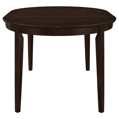 Oval Extendable Dining Set in Cappuccino Wood for Dining Room