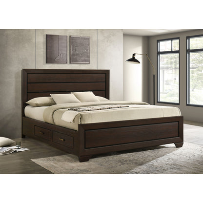 Kauffman Wood Queen Storage Panel Bed Dark Cocoa