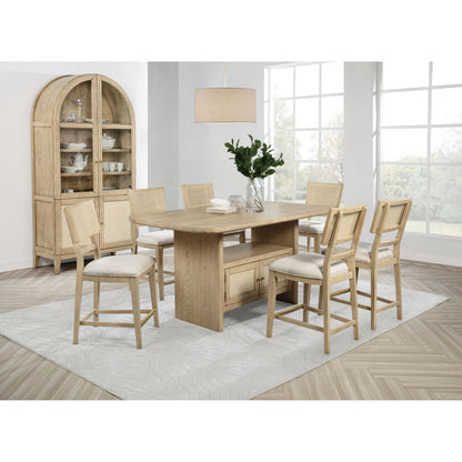 Kimpton Beige Oak 8-piece Counter Dining Set with Cabinet