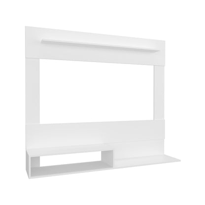 White Modern TV Stand with Shelves - 12.4 x 55" for Living Room