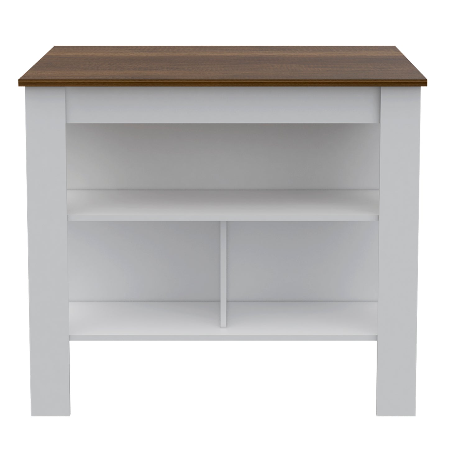 Multicolor Particle Board Kitchen Island with Three Storage Shelves