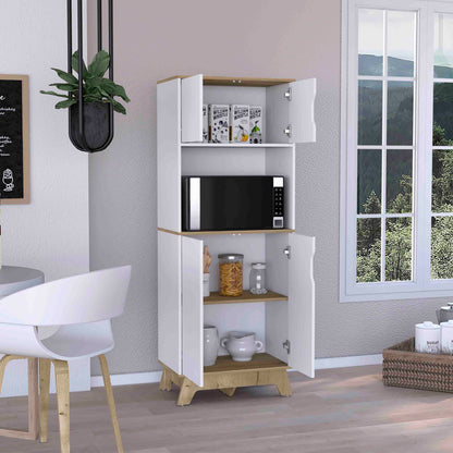 Multicolor Kitchen Cabinet with Shelves - 25.6"W x 15.8"D x 67.2"H