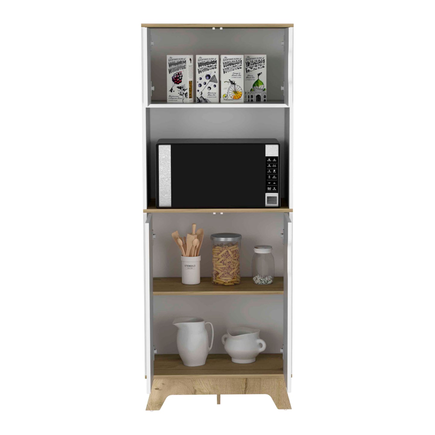 Multicolor Kitchen Cabinet with Shelves - 25.6"W x 15.8"D x 67.2"H