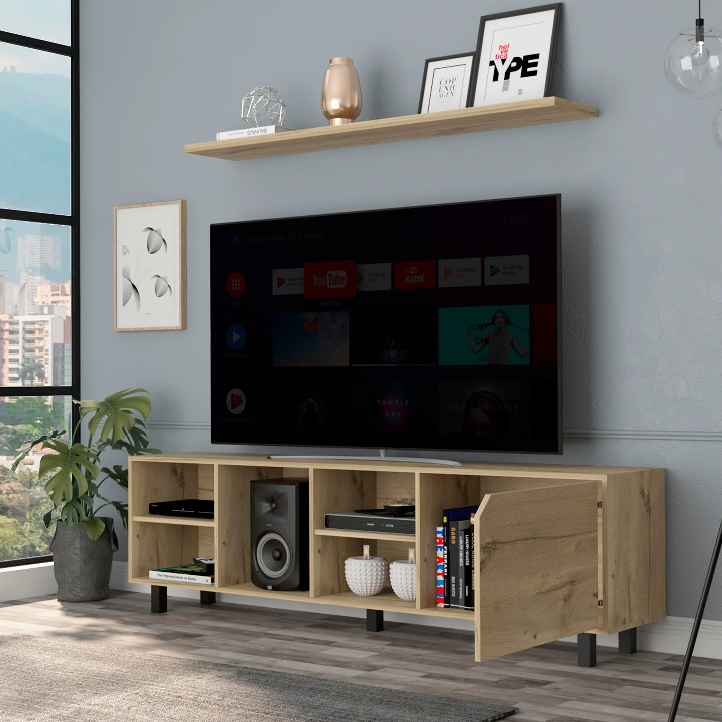 Valdivia TV Stand - Beige Particle Board Storage