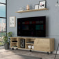 Valdivia Tv Stand for TV´s up 70", Four Open Shelves, Five Legs -Light Oak