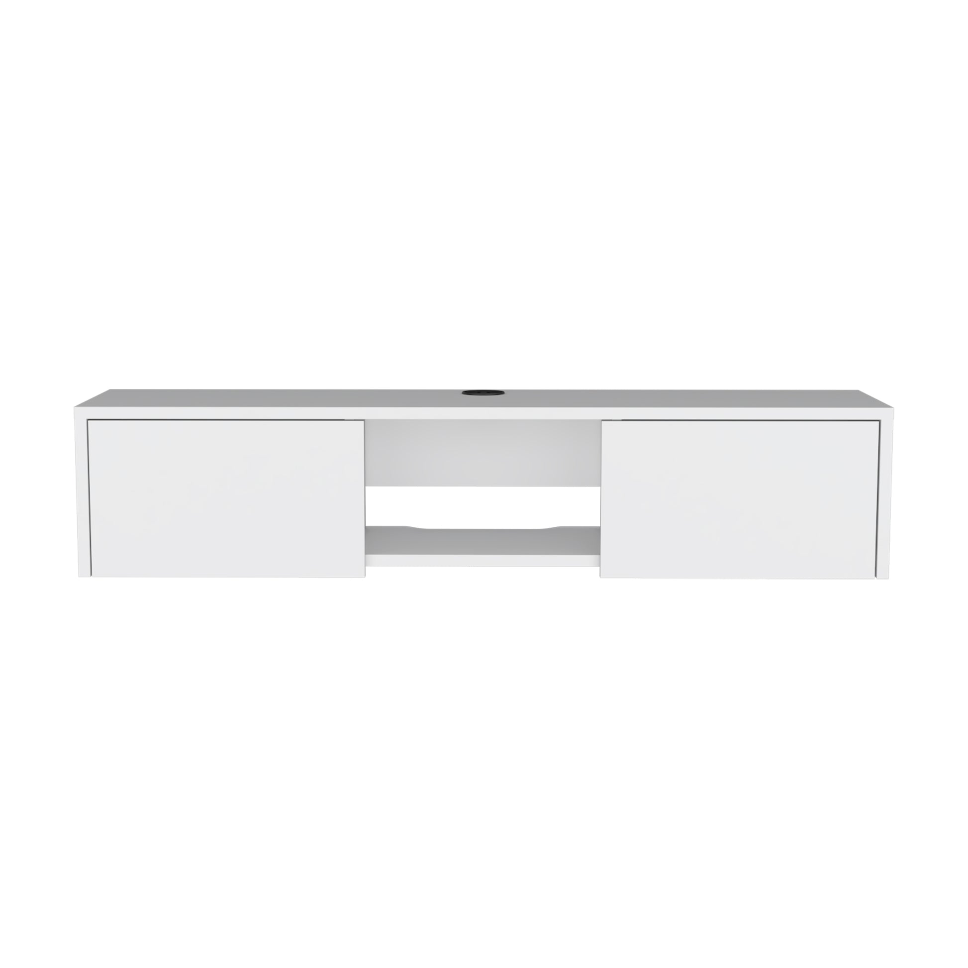 White Engineered Wood TV Stand - 50-59 Inch TV for Living Room
