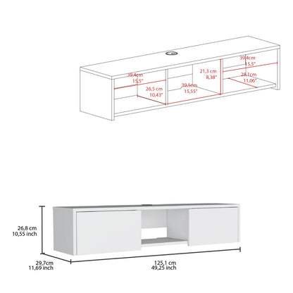 White Engineered Wood TV Stand - 50-59 Inch TV for Living Room