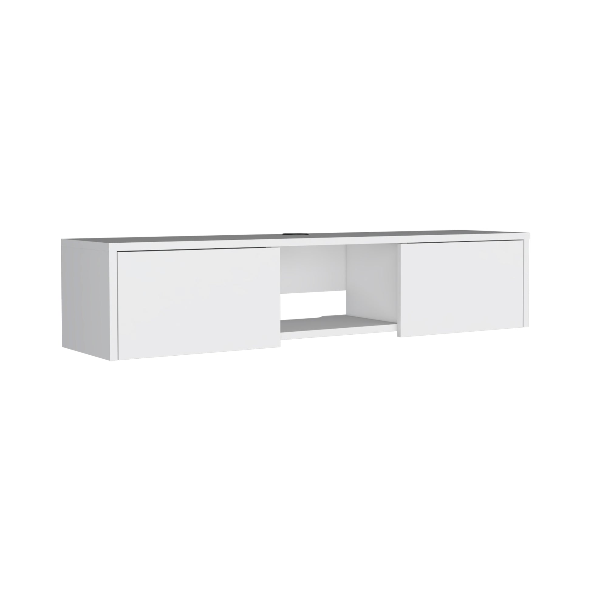 White Engineered Wood TV Stand - 50-59 Inch TV for Living Room