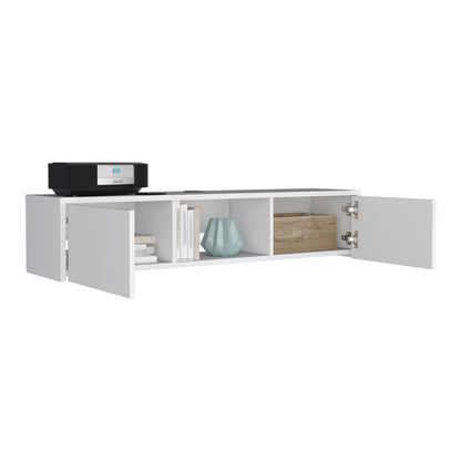 White Engineered Wood TV Stand - 50-59 Inch TV for Living Room