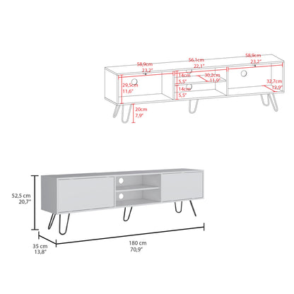 Vassel TV Stand - White, 55" Storage Unit