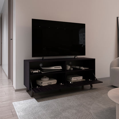Black Modern TV Stand - Storage & Entertainment Center