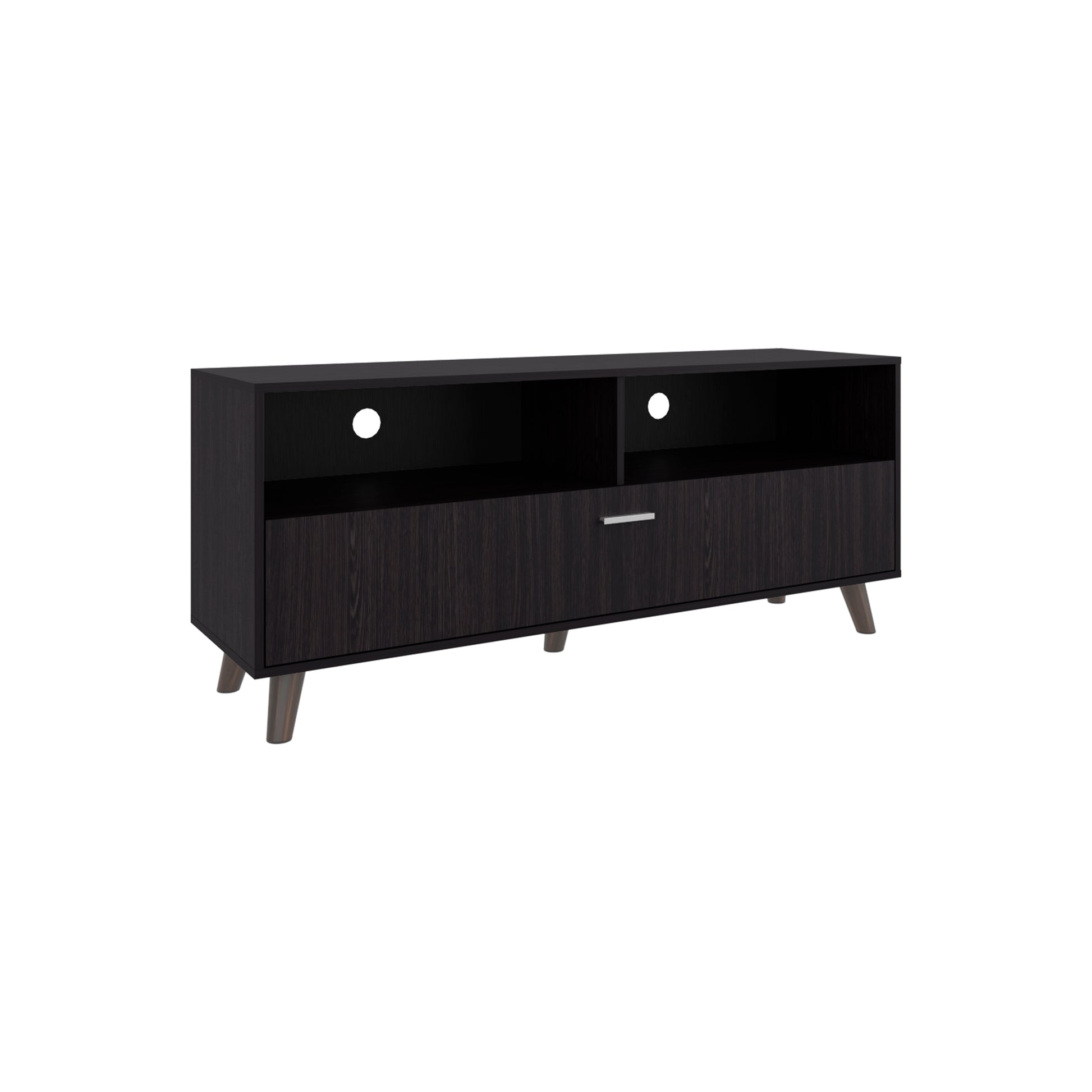 Black Modern TV Stand - Storage & Entertainment Center