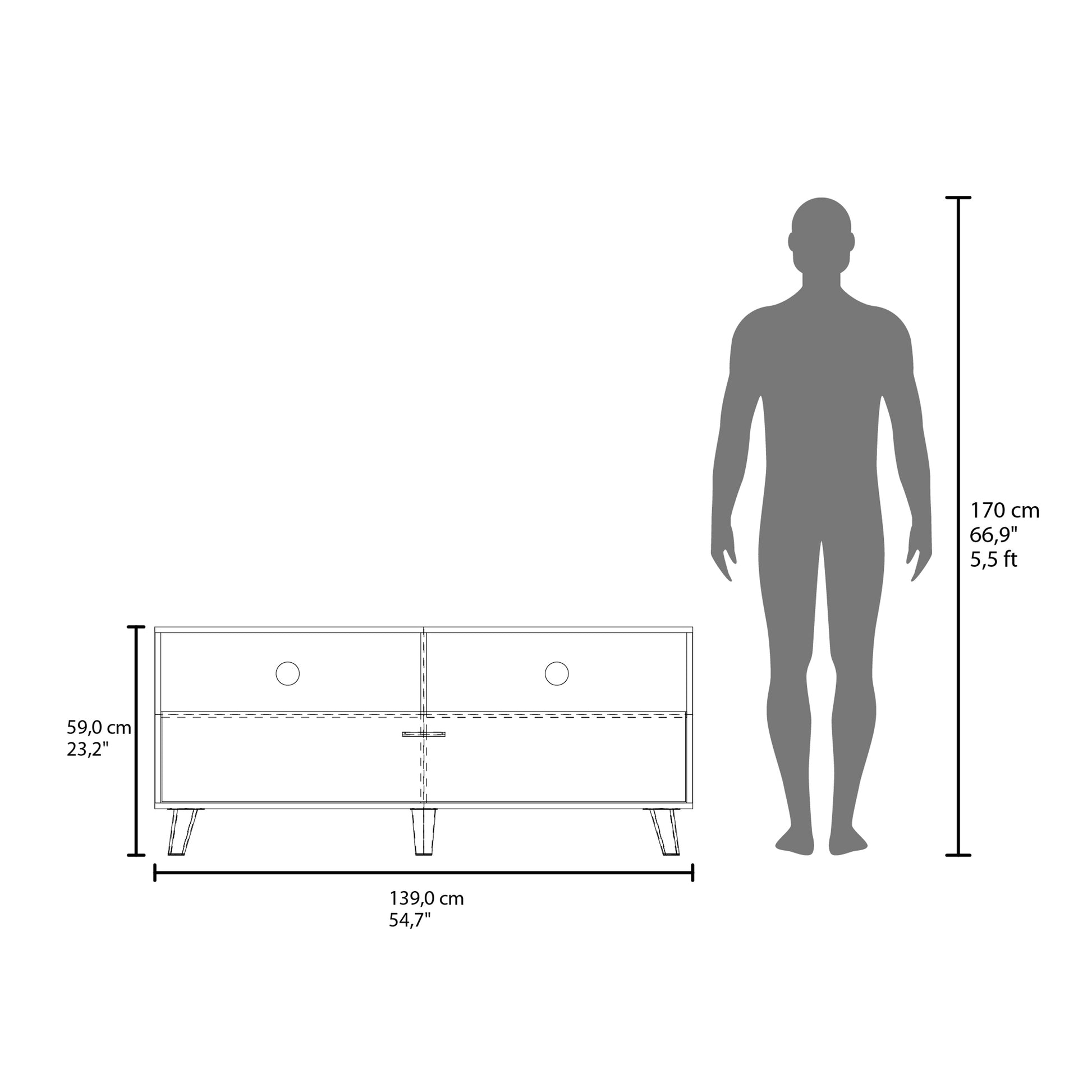 Black Modern TV Stand - Storage & Entertainment Center