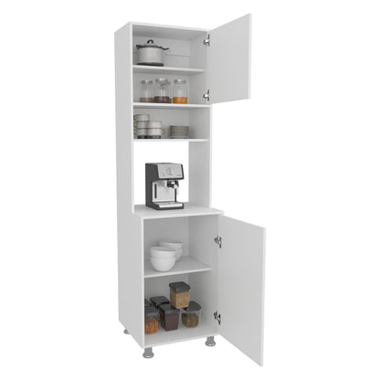 White Kitchen Pantry Cabinet - 19.7" W x 21.4" D x 78.7" H for Living Room