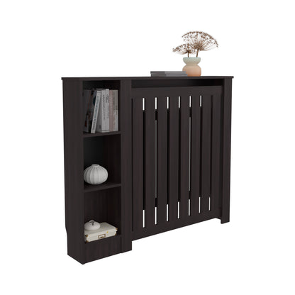 Radiator Cover Cabinet Joseph with Slatted Frame and 3 Shelves, Decorative Heater Cover, Modern Furniture Accent for Living Rooms, Hallways, and Bedrooms