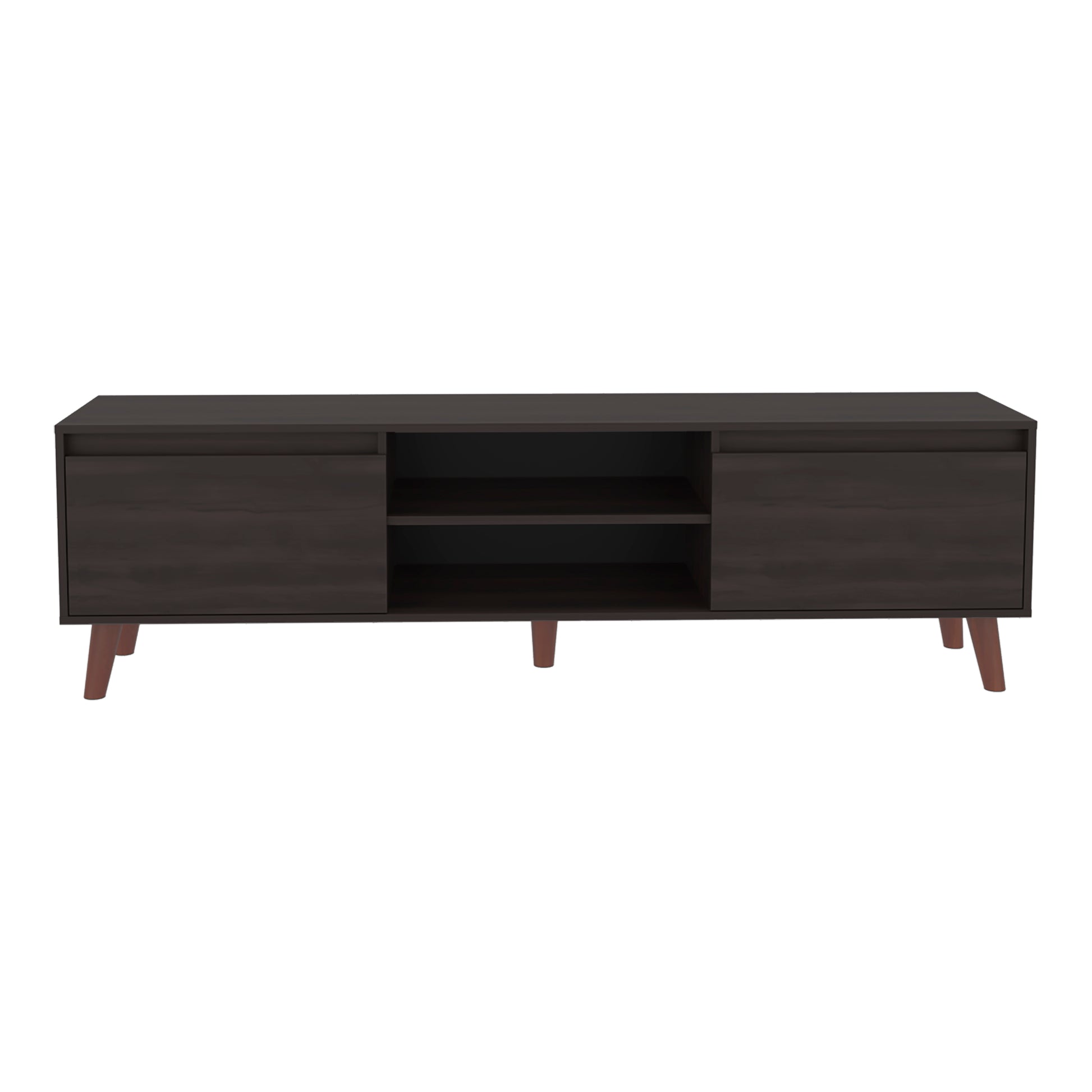 Polaris TV Stand with Open Shelves, Two Storage Shelves For Media Storage and Entertainment Console, Perfect for Living Room or Bedroom