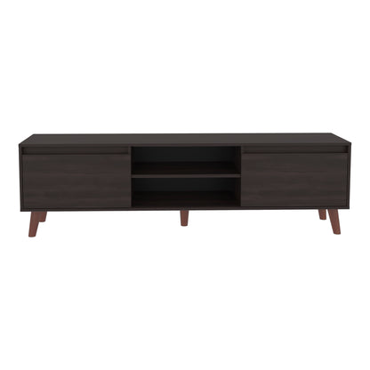 Polaris TV Stand with Open Shelves, Two Storage Shelves For Media Storage and Entertainment Console, Perfect for Living Room or Bedroom
