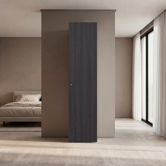 Home Linen Freestanding Tall Cabinet with Single Door and 4 Horizontal Storage Shelves, Cabinet for Bathroom, Bedroom or Laundry Room