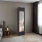Home Linen Freestanding Tall Cabinet with Single Door, One Mirror and 4 Horizontal Storage Shelves, Cabinet for Bathroom, Bedroom or Laundry Room