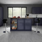 Juniper Kitchen Island With Large Top Surface, Double Door Cabinet, And Open Shelves