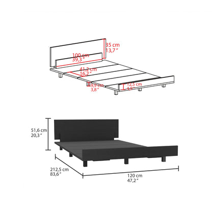 Twin Black Bed Base with Storage Cabinet for Bedroom