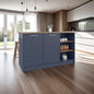 Ginger Kitchen Island, Three Open Shelves, Two Cabinets Doors With Interior Storage Option, Floorstanding Island, Kitchen Organizer And Decor