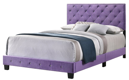 Queen Velvet Purple Bed Frame - 64"W x 83"D