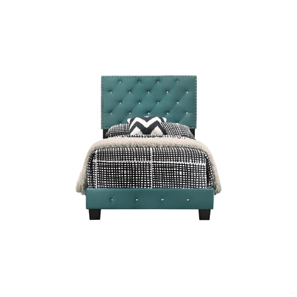 Green Velvet Twin Bed - Storage & Comfort for Bedroom