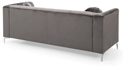 Dark Gray Velvet 2 Seat Sofa for Living Room Comfort