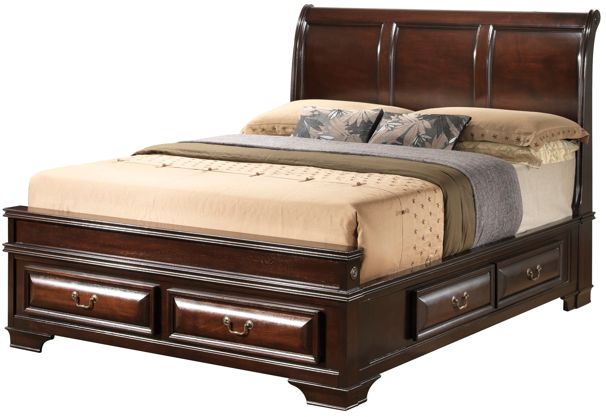 LaVita G8875A-QB Queen Storage Bed , Cappuccino