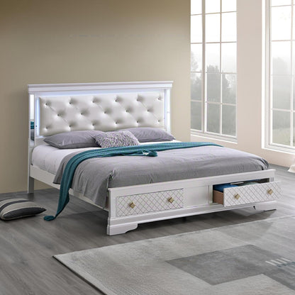Verona G6735B-QSB Queen Bed ( Mattress Not Included),  Pearl White