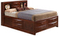 Spacious Cherry Finish King Storage Bed