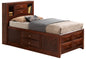 Stylish Twin Storage Bed In Cherry Wood