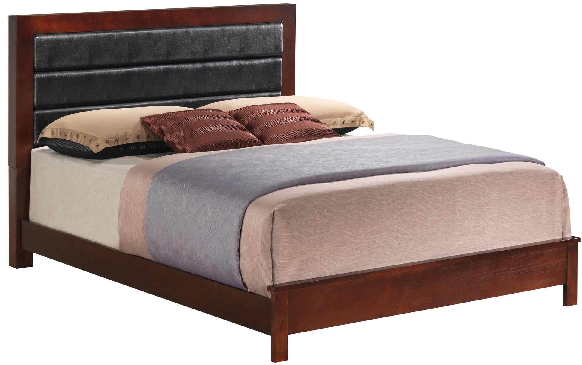 Elegant Cherry Full Bed With Transitional Style
