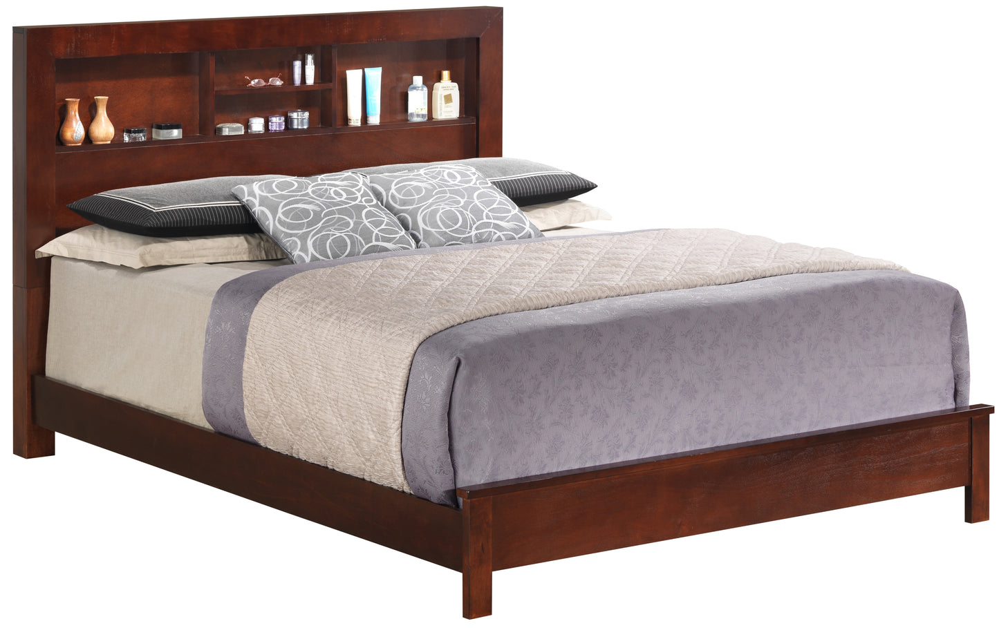 Elegant Cherry Transitional Queen Bed