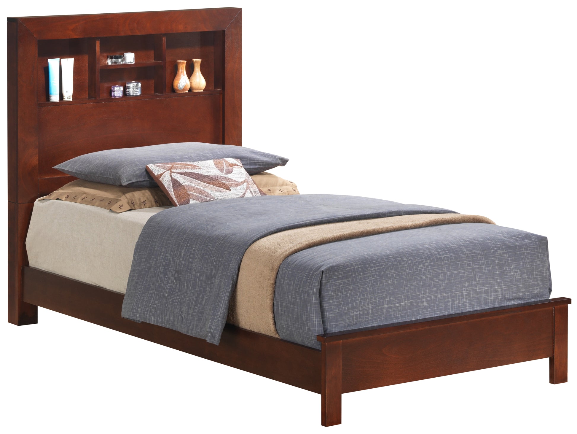 Transitional Cherry Twin Bed For Cozy Spaces