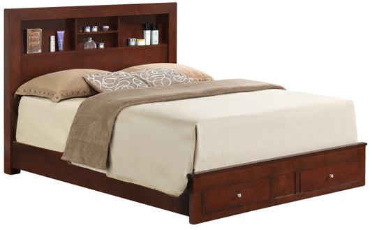 Stylish Cherry Storage Bed For Modern Spaces