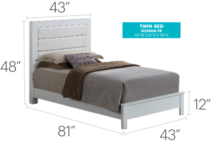 White Particle Board Twin Bed Frame Storage for Guest Room for Bedroom