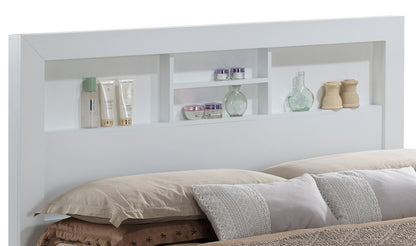 White Transitional Full Bed Frame in Particle Board for Bedroom