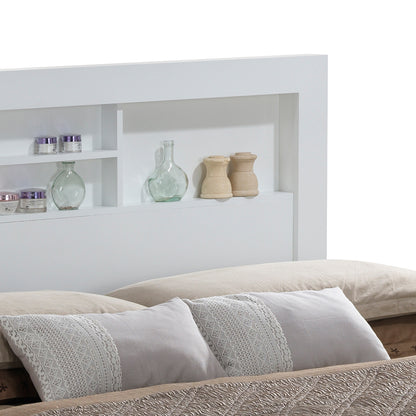 White Transitional Full Bed Frame in Particle Board for Bedroom