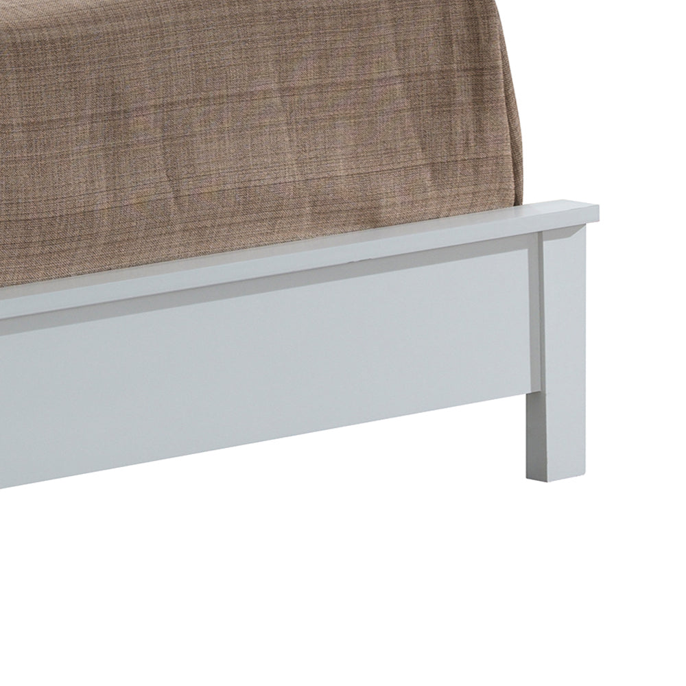 White Particle Board Queen Bed Frame for Transitional Bedroom