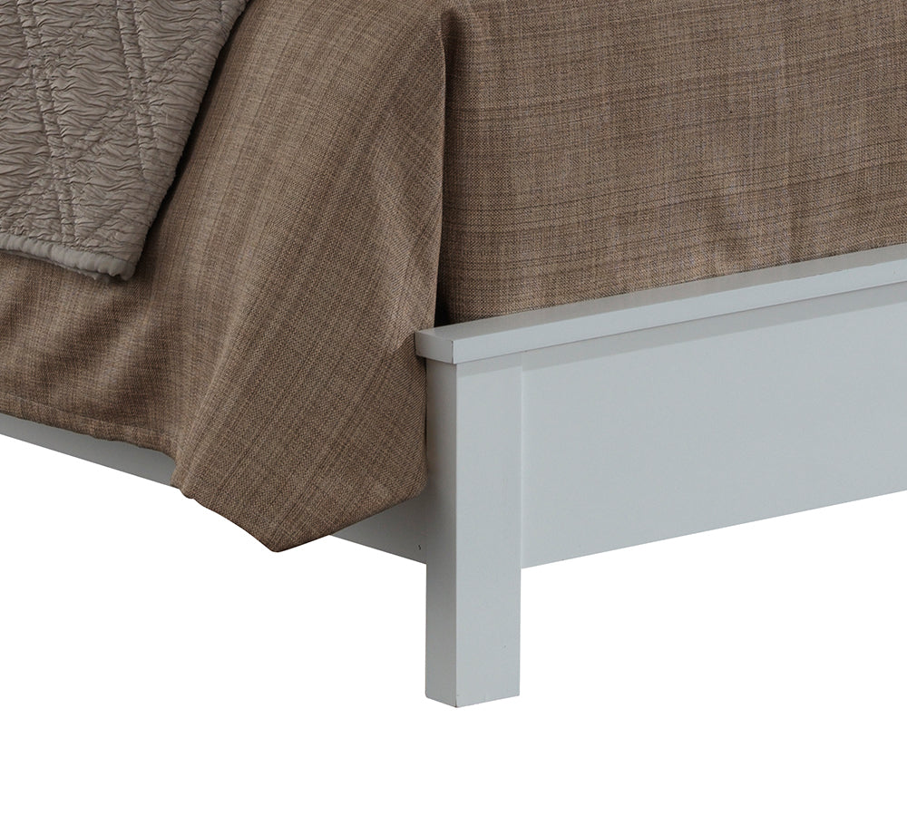 White Particle Board Queen Bed Frame for Transitional Bedroom