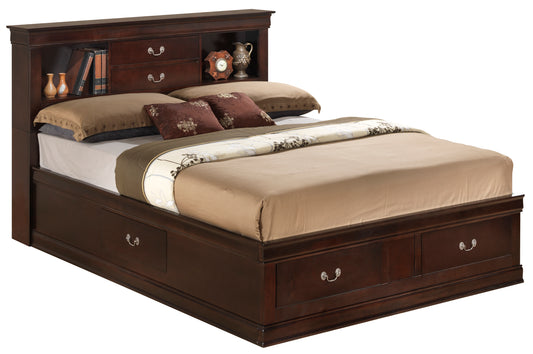 Louis Phillipe G3125B-QSB Queen  Storage Bed , Cappuccino