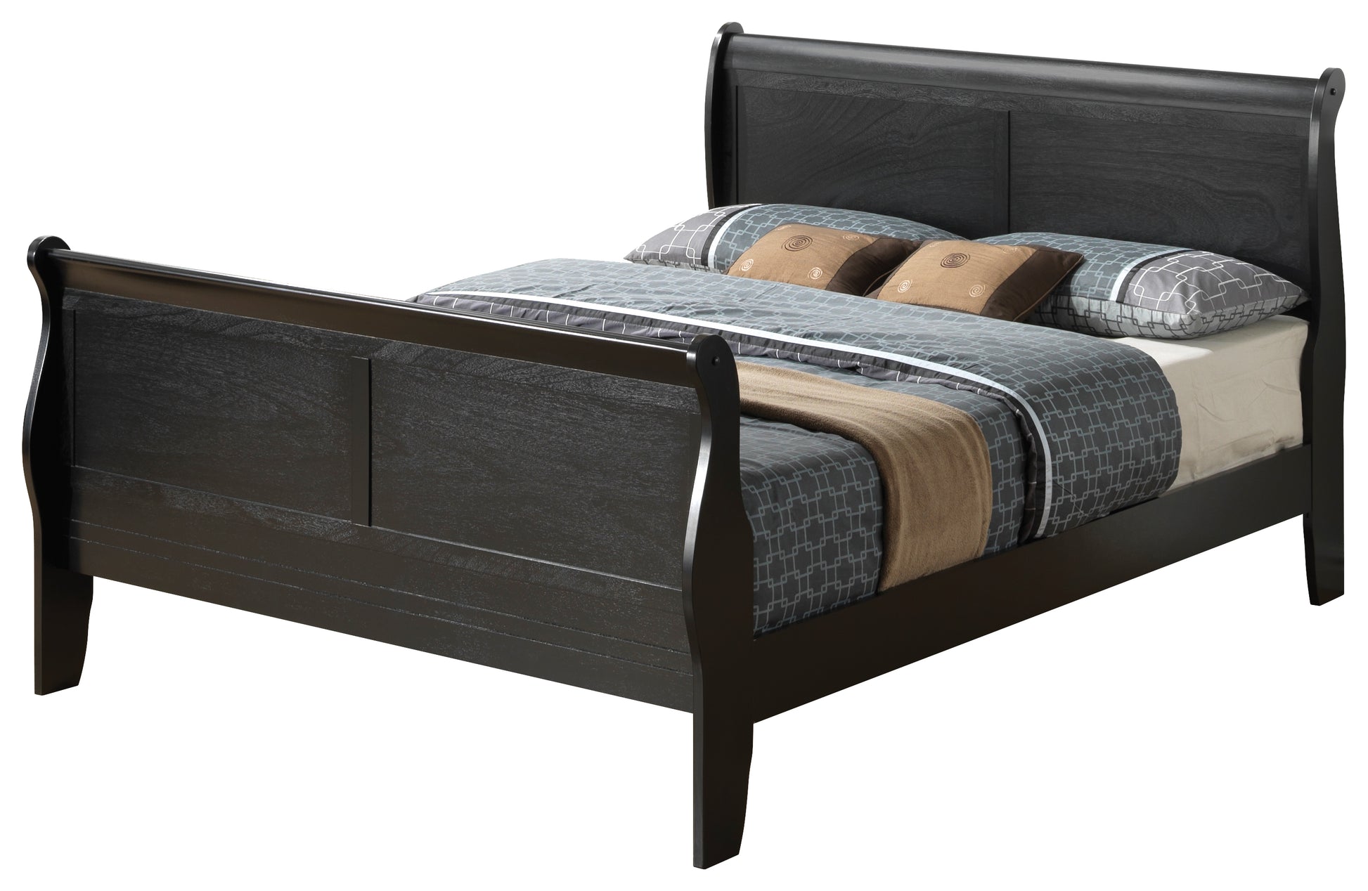 Elegant Traditional Full Bed In Sleek Black