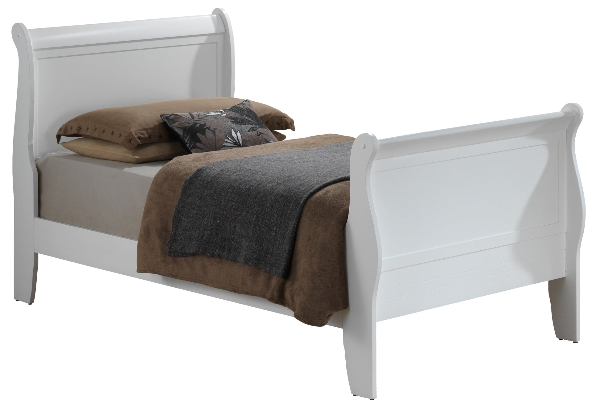 Charming Traditional Twin Bed In Pristine White