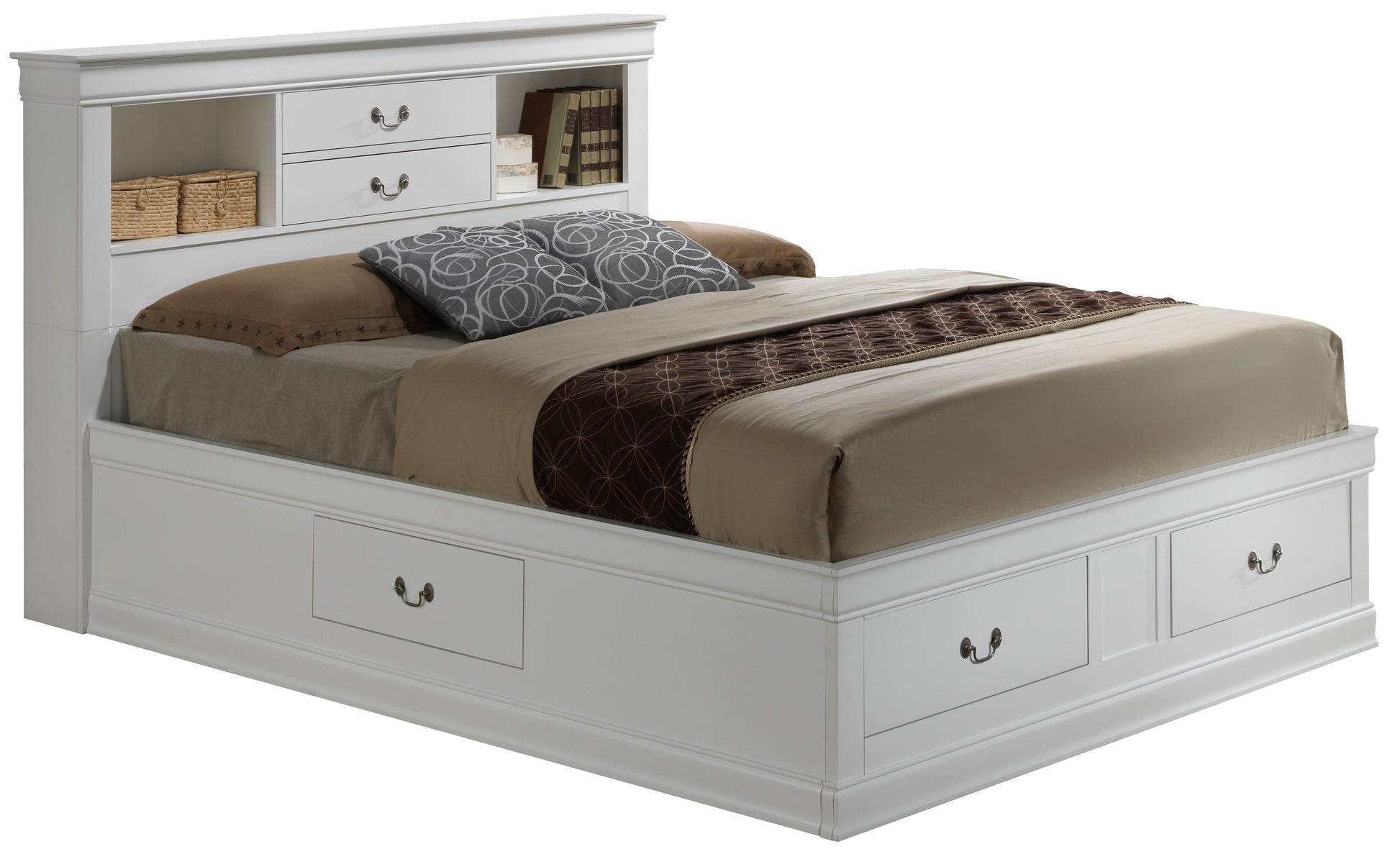 Elegant Traditional King Storage Bed