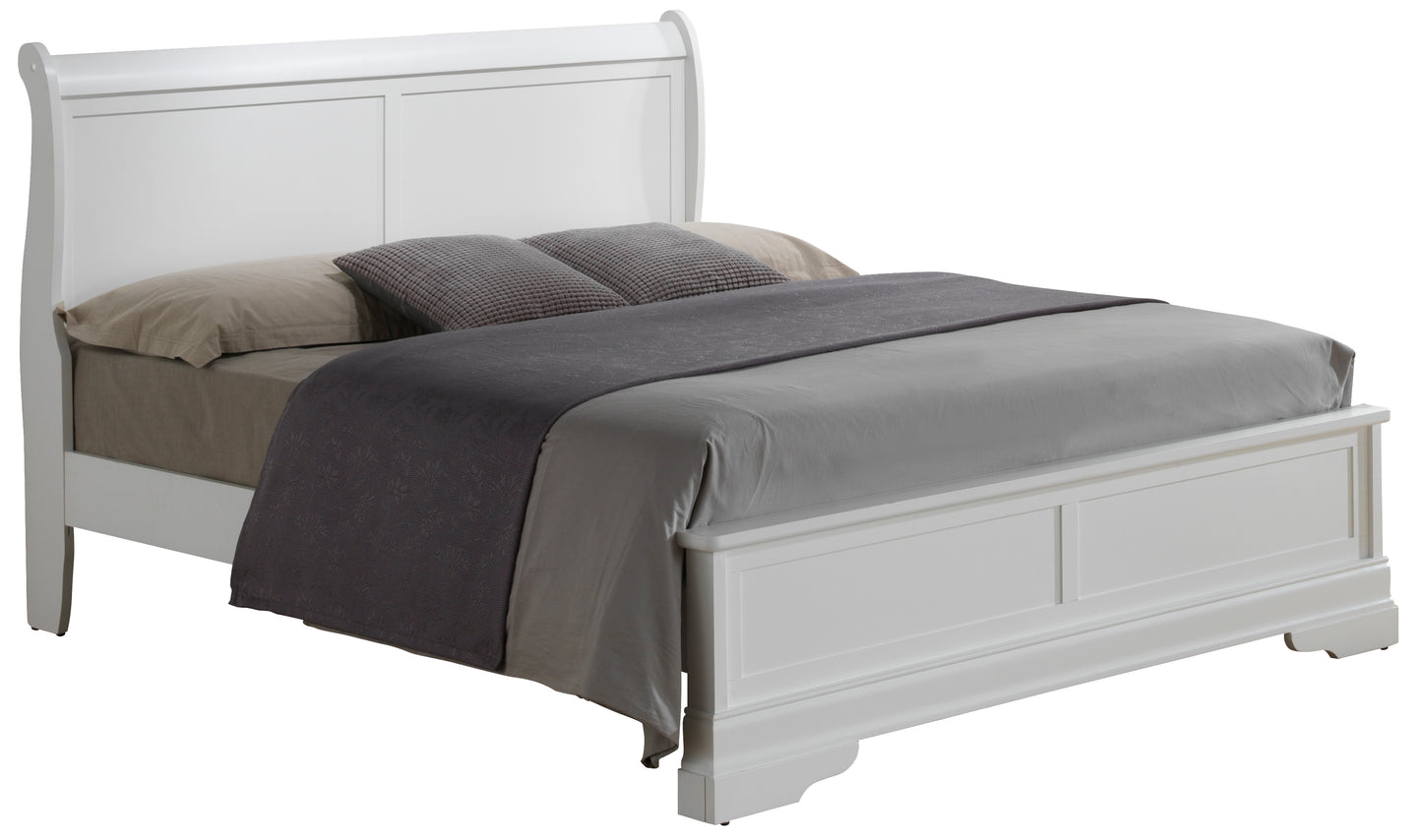 Elegant Traditional Full Bed In Crisp White
