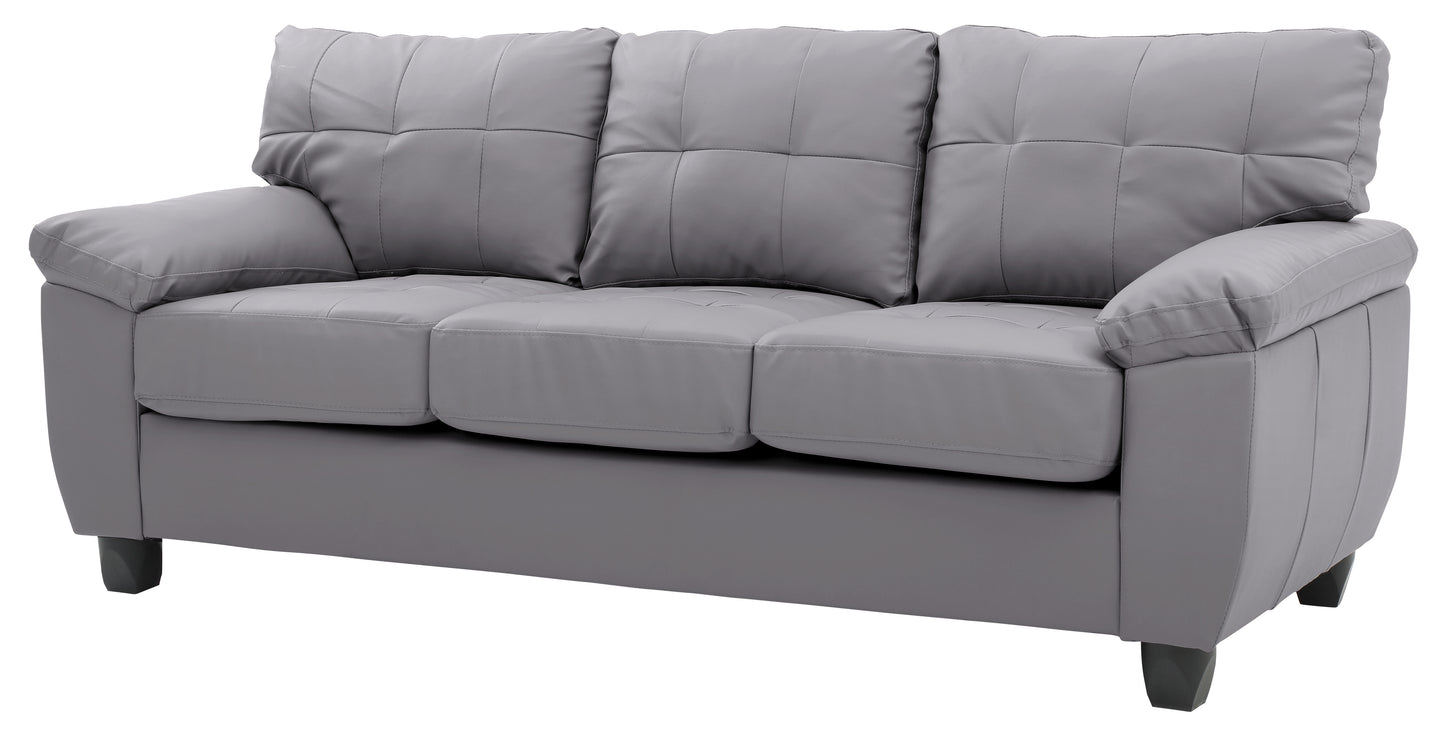Sophisticated Gray Sofa With Padded Arms