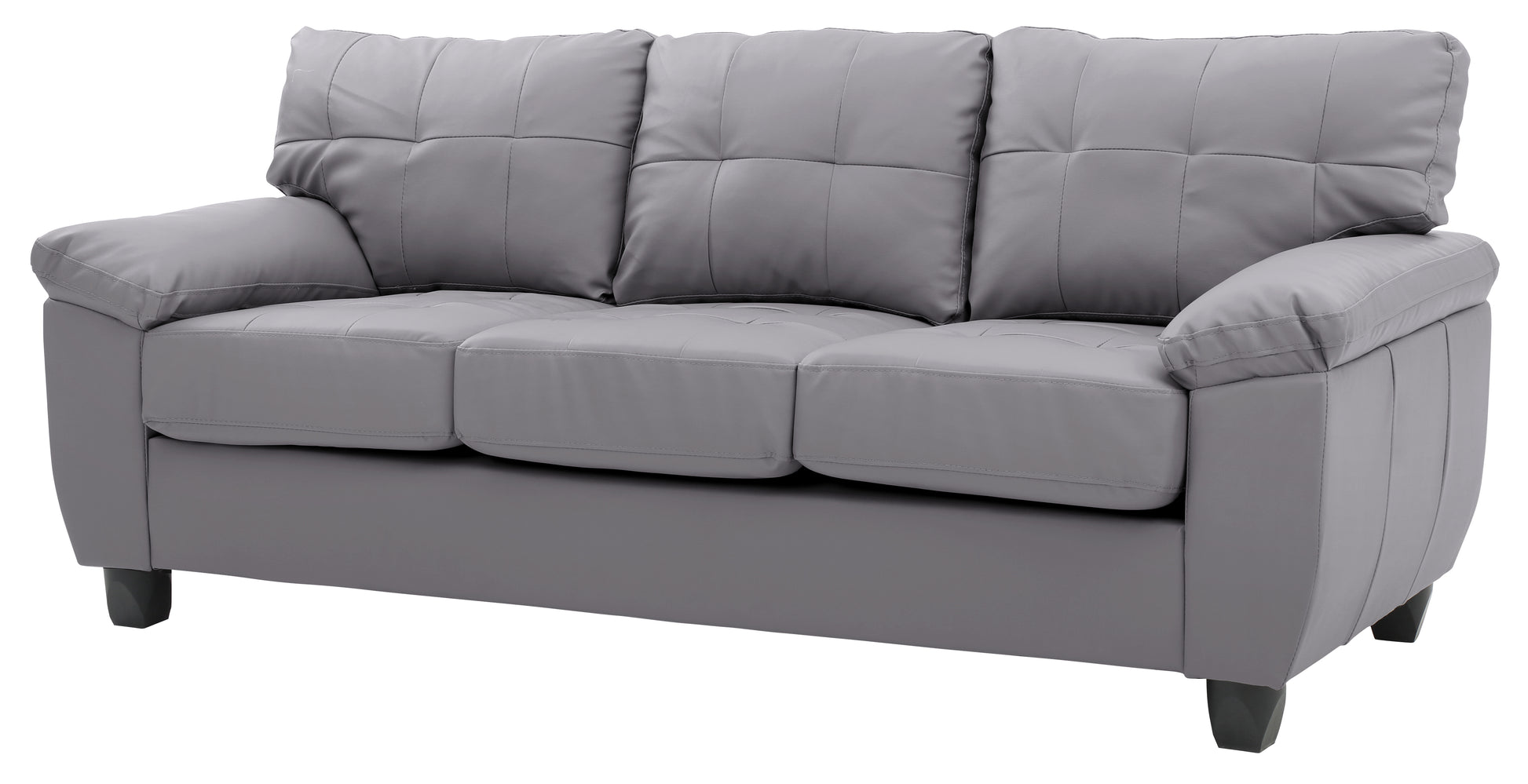 Sophisticated Gray Sofa With Padded Arms
